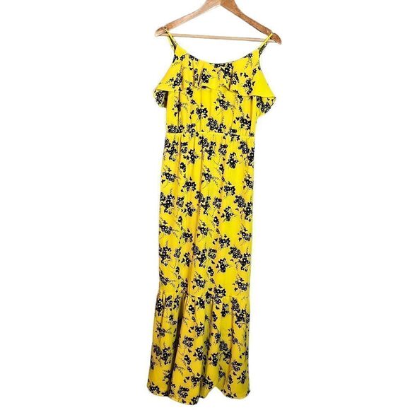 Micheal, Micheal kors yellow and black floral patterned maxi dress - Picture 2 of 9